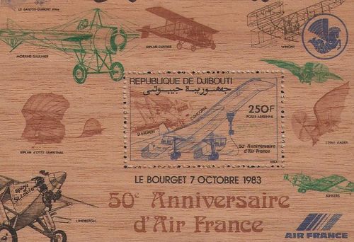 CONCORDE FEUILLET EN BOIS 50e Anniversaire d'Air France