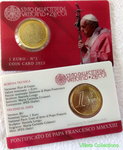 Vatican Coin Card Pièce 1euro portrait Saint Père Pape François
