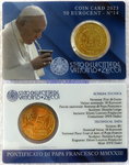 Vatican coincard officiel Pièce 50 cents portrait Pape François