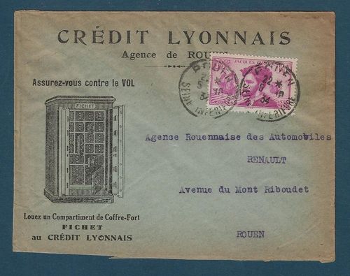 LETTRE Correspondance affranchie timbre 75c Jacques Cartier